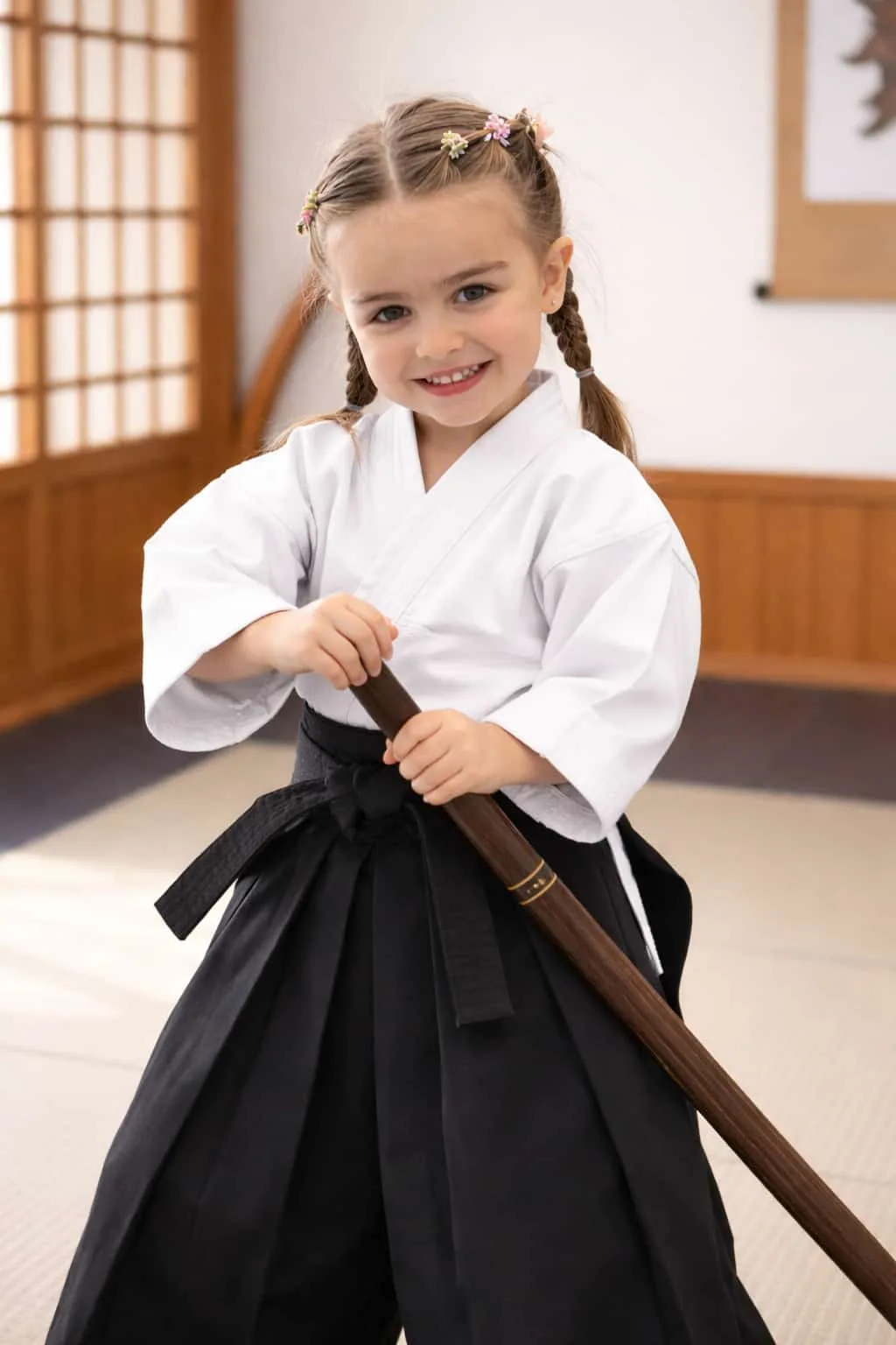 Children in an Aikido class at Dojo da Luz