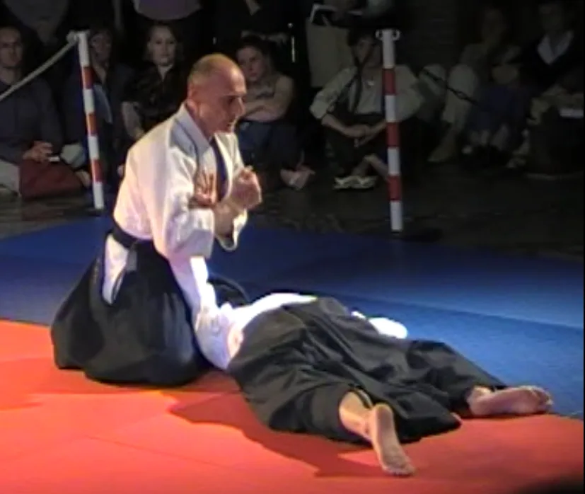 Adult Aikido class on the tatami